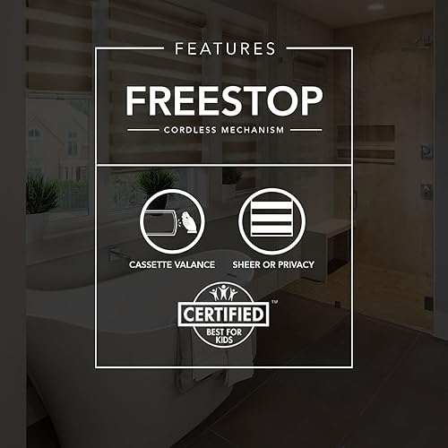 Miniatura 6 de CHICOLOGY - Sombras de cebra sin varillas para uso diario, tratamiento de doble capa para ventana de filtrado de luz, ideal para niños y perfecto