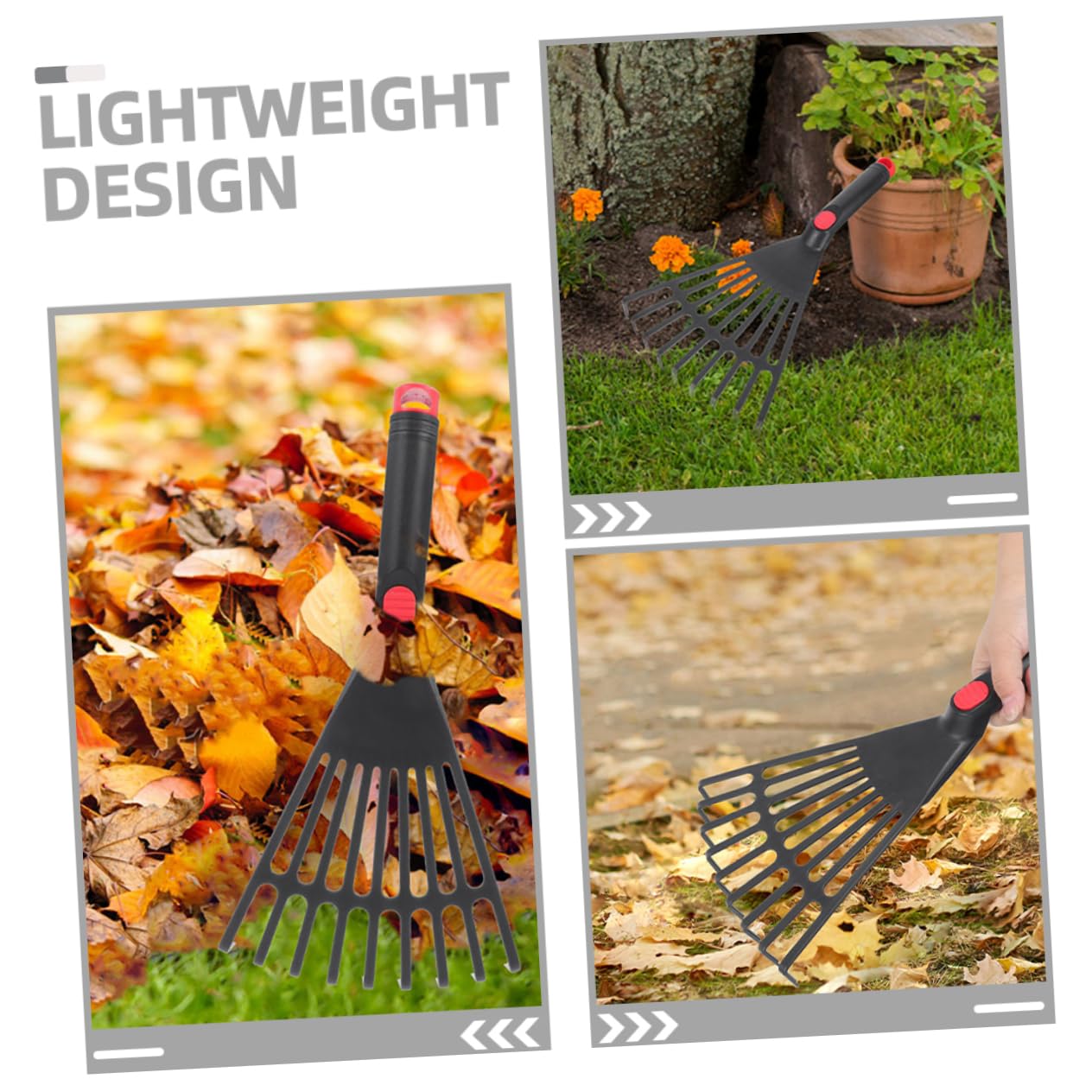 Abaodam 3 Ensembles Râteau De Jardinage Portable avec Manche Outil De Jardinage Pratique pour Râteau Petit Et pour Étroits Et Activités Extérieures 3 Pièces * 3
