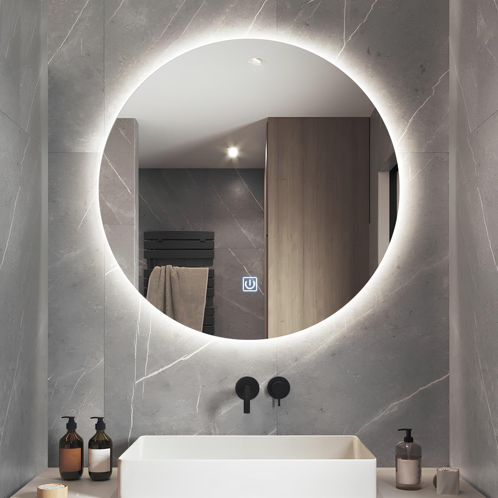 Miroir de maquillage mural LED dimmable 3 couleurs pour votre confort