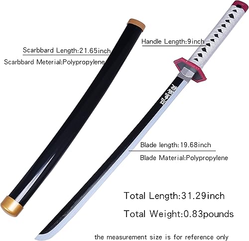 Vista 30 de ziqing Espada para cosplay de Demon Slayer hecha a mano, Katana de 31 pulgadas con múltiples estilos para elegir Tanjiro Kagura-31 pulgadas