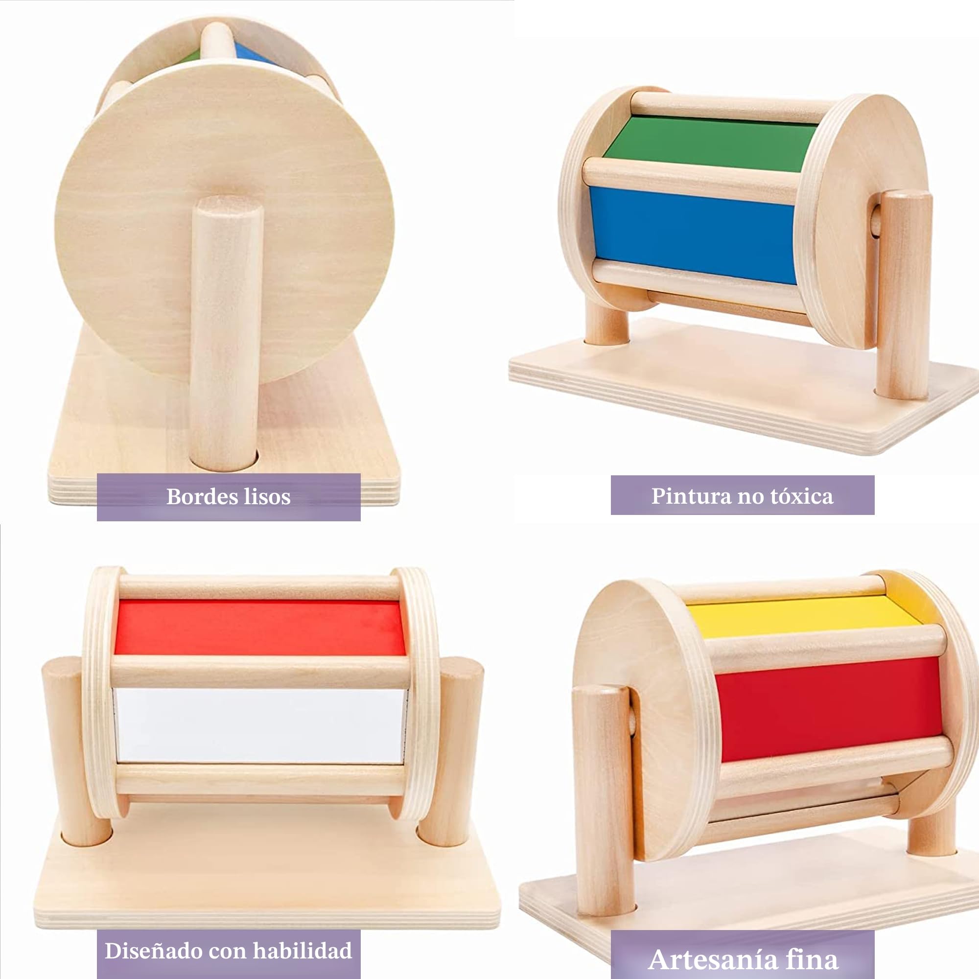 YAANI Tambor Giratorio Montessori, Juguetes niños 1 año , Juguetes Montessori Bebes 6-12 Meses, Juguetes niños 1 años, Juguetes Montessori 2 años, Montessori Bebe 6 Meses