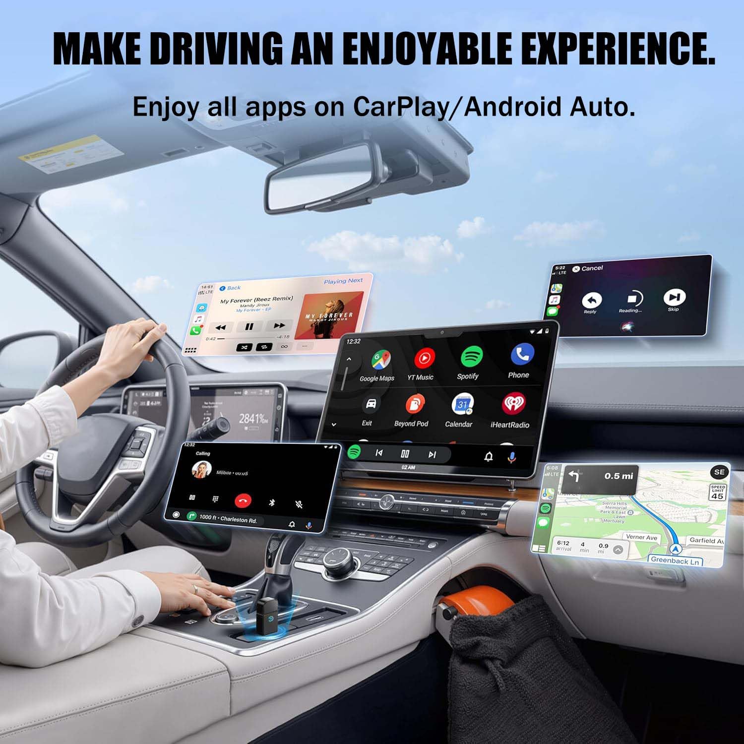 Adaptador Carplay para BMW i4 2022 2023 2024, Adaptador USB 2 en 1 a Adaptador Inalámbrico de Coche, Convierte con CarPlay Inalámbrico