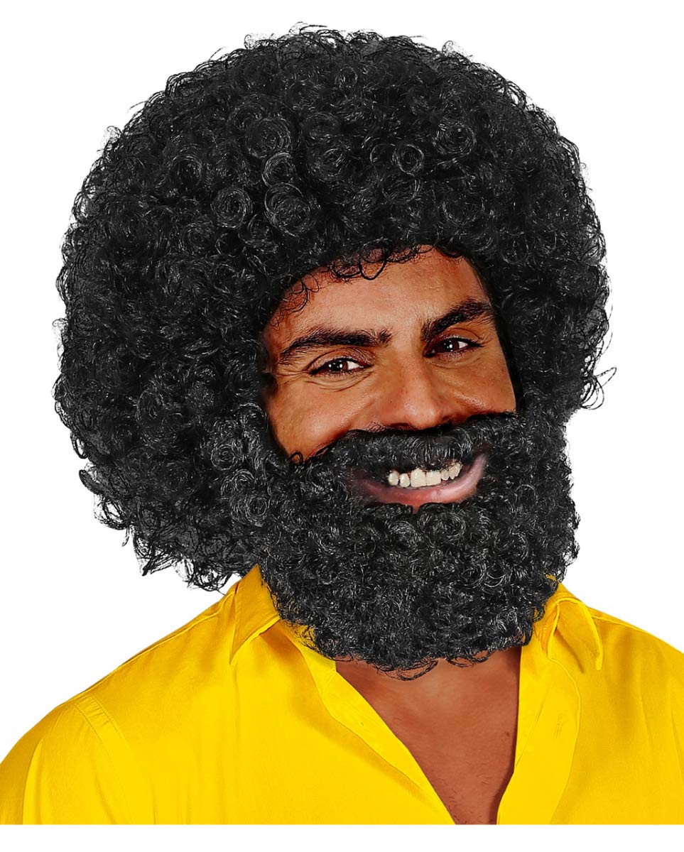 Horror-ShopCurly Wig Jerome With Beard