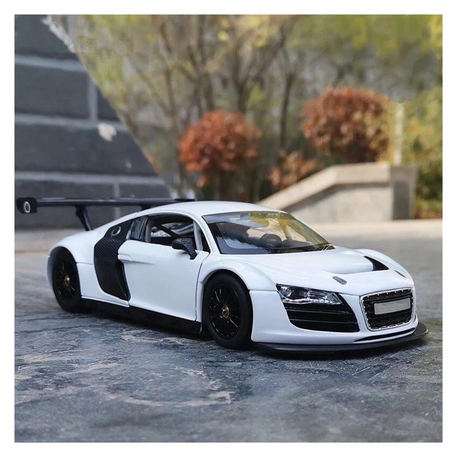 BANKOTO Diecast Car 1:24 For Audi R8 Alloy Car Model Diecast Metal Sports Vehicles Collection Collectible Model(White)
