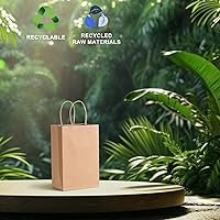 Vista 7 de METRONIC - Bolsas de papel marrón con asas, a granel, 13,3 x 9,5 x 20,3 cm, 100 piezas, bolsas de regalo kraft para pequeñas empresas, cumpleaños