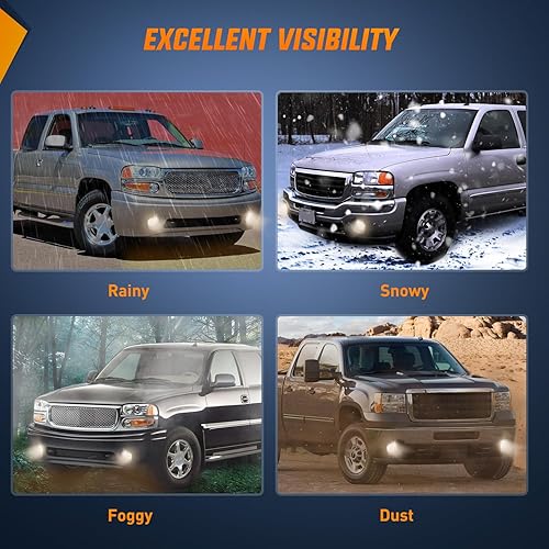 Miniatura 8 de Nilight Conjunto de luces antiniebla compatible con GMC Sierra 1500 1500HD 2500 2500HD 2500HD 3500 2007 GMC Sierra Classic modelo 2003 2004 2007 GMC