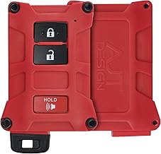 AJT DESIGN V1 Key Fob Case Replacement for Tacoma (2016–2023), Tundra (2020–2021), and 4Runner (2020–2021) with Push Button Start Only – Rugged PC-ABS Key Fob Shell – Made in the USA | Red
