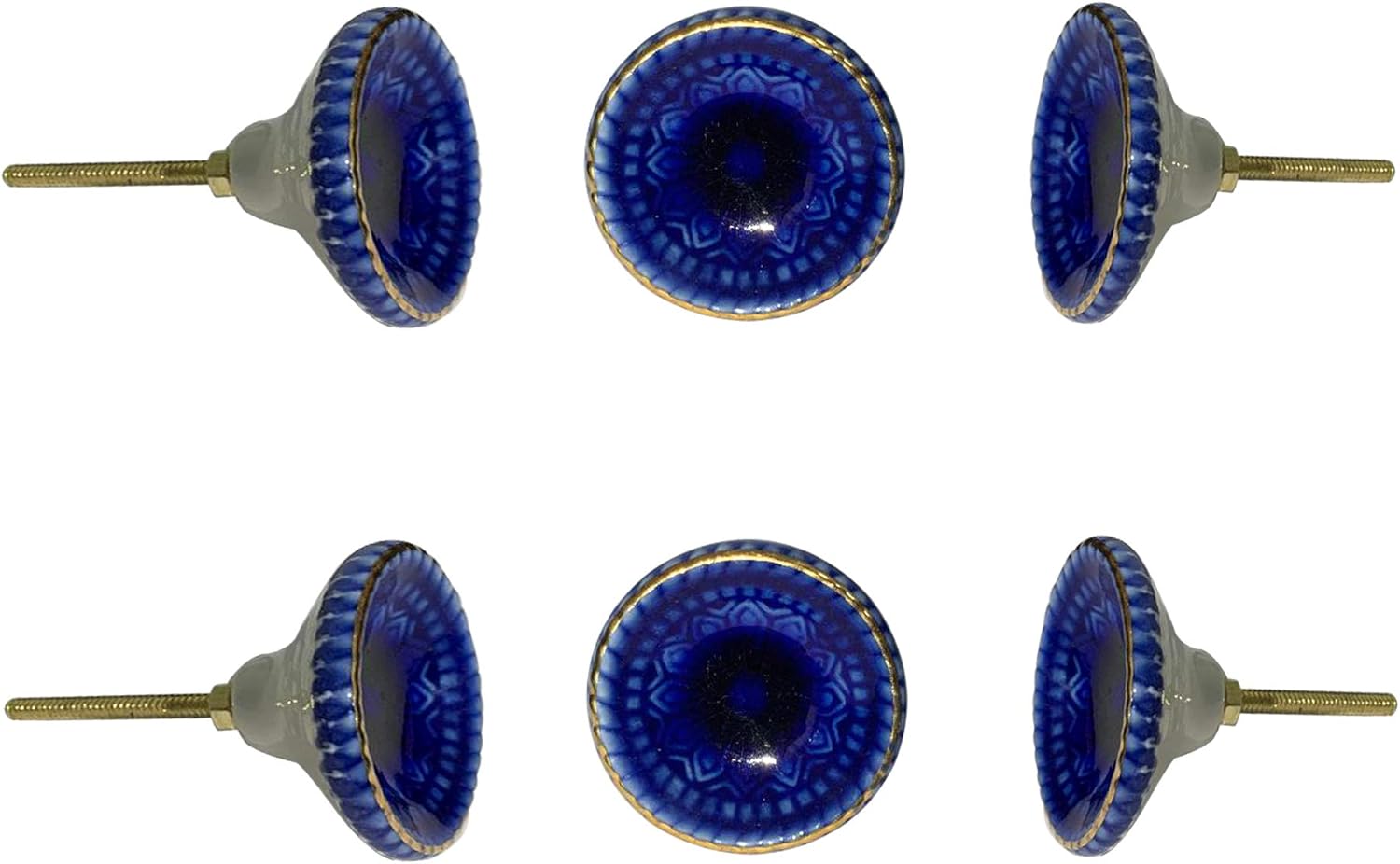Perilla Home Marrakesh Mix Ceramic Knob (Set of 8) Decorative Knobs for Home Kitchen Cabinet Hardware Cupboard Door Dresser Wardrobe and Drawer Pulls