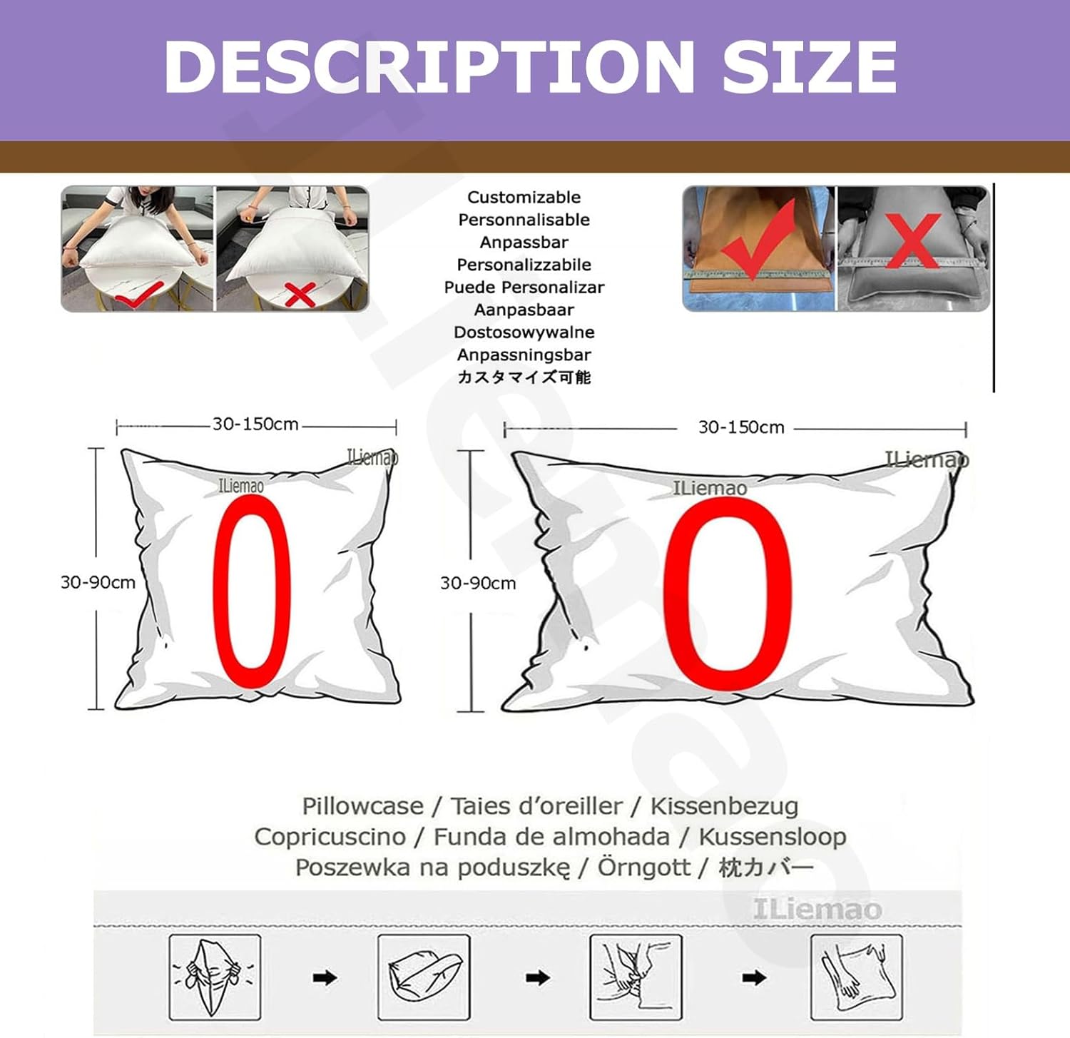 Pillow Protectors 28x35 Set of 2 Throw Pillow Covers 30x20 Cotton and Polyester Pillowcases Standard Long Pillow Cases 3 ft with zipper Decorative for Sofa Car Bed Cushion Slipcover(42-2pcs,70x100 cm