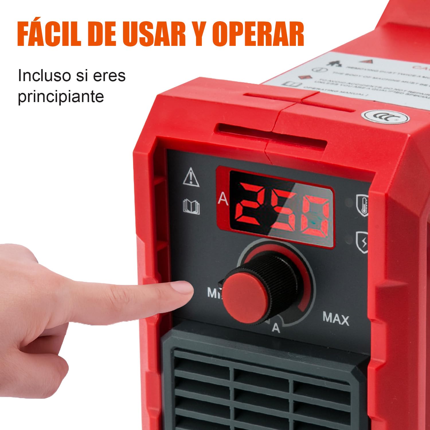 VOBOR Mini Soldador Inverter, 250A Maquina de Soldar Electrodo con Tecnología IGBT, Pantalla LED, Anti-Stick, Portátil Soldadora Electrodo, MMA 250