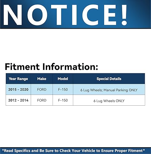 Miniatura 2 de Detroit Axle - Rotores de freno traseros Pastillas de freno para Ford F-150 2012-2020 solo aparcamiento manual Kit de pastillas de freno de cerámica