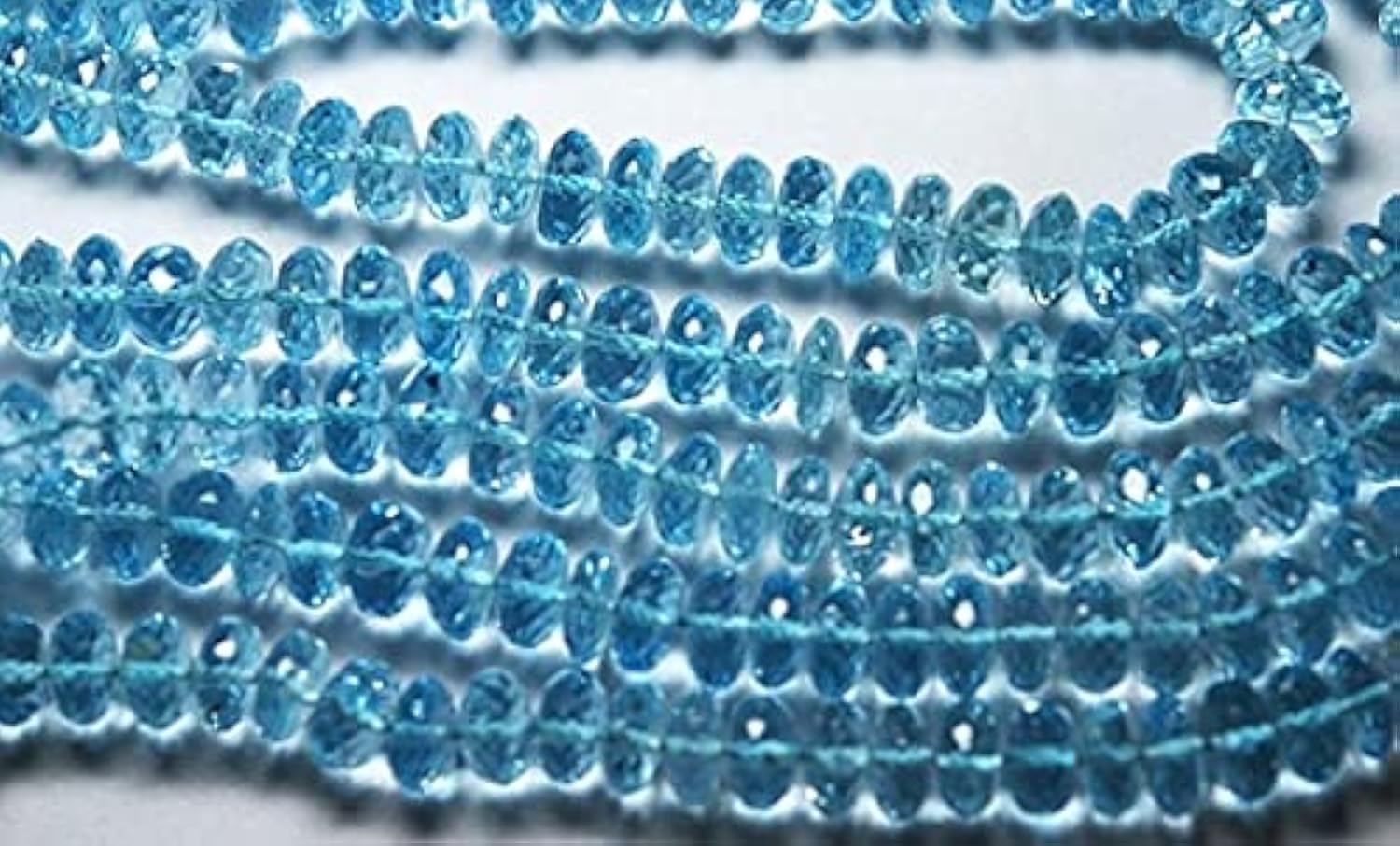 Sky Blue az Micro Faceted RONDELLS perle bleue 6mm pour création collier