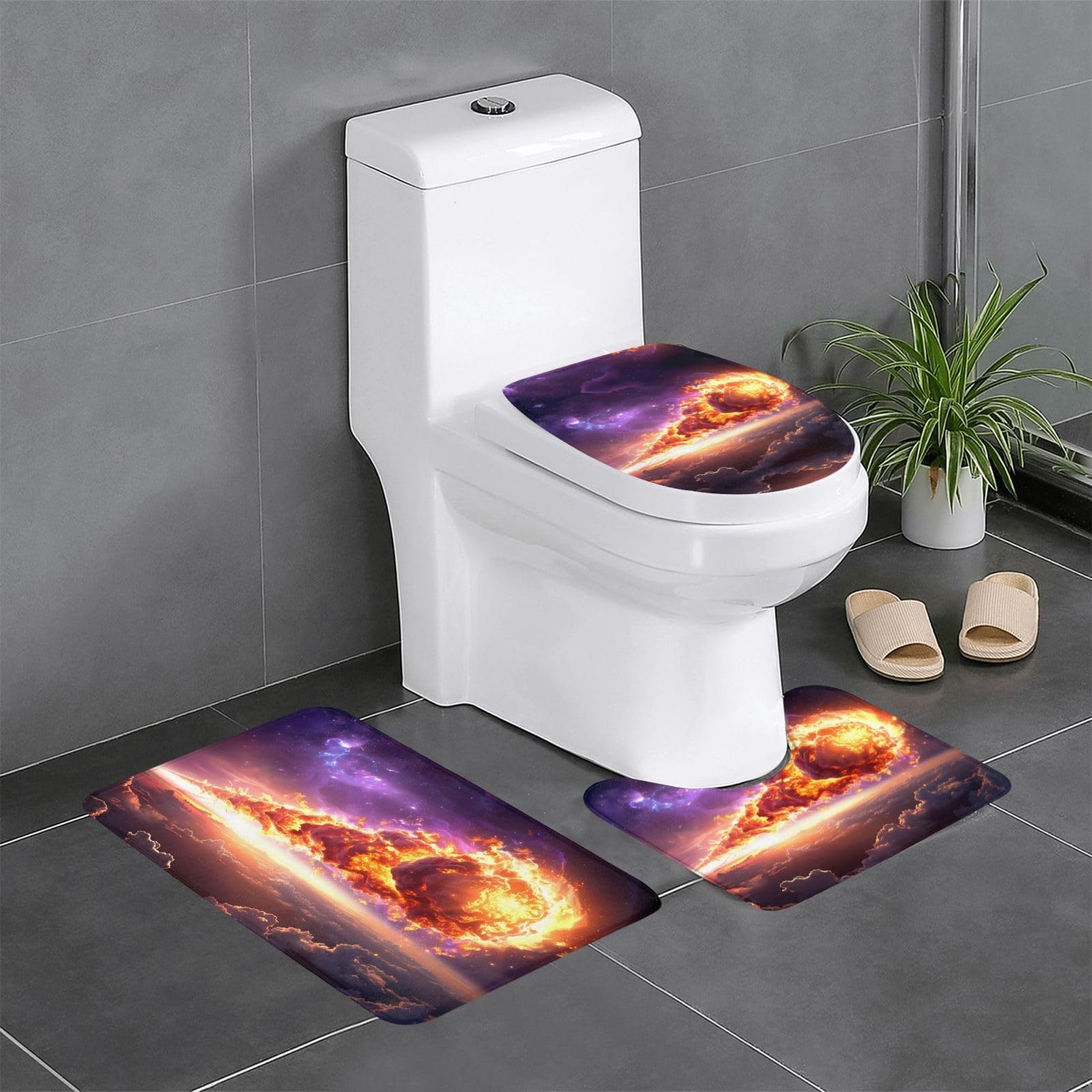 Tapis de salle de bain Comet in Space antidérapant et facile à nettoyer pour votre sécurité