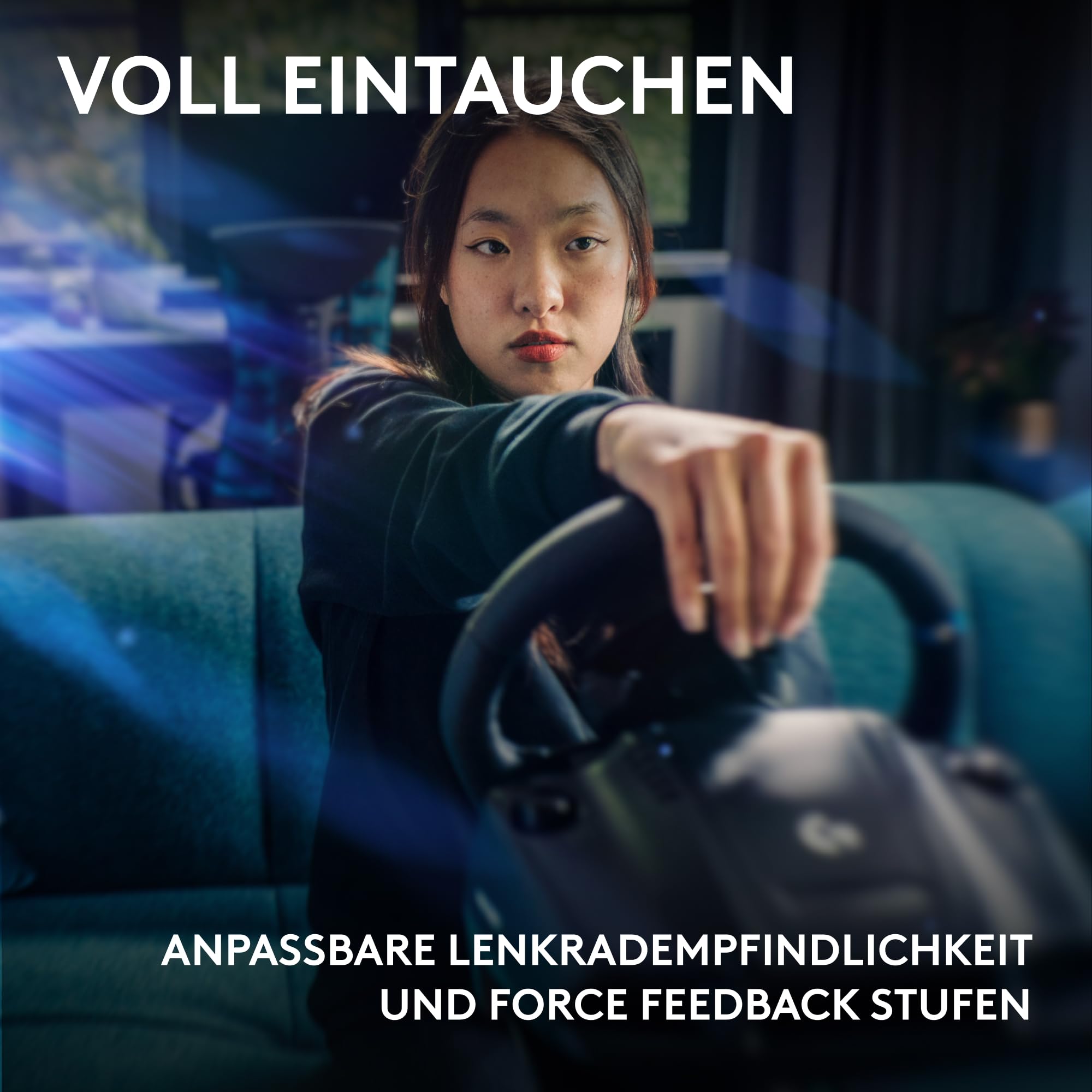 Logitech G G923 Racing Wheel und Pedale für Playstation & PC | TRUEFORCE bis 1000 Hz, reaktionsschnelle Führung, Doppelkupplung, fliegende Beschichtung. Für PS5, PS4, PC, Mac – Schwarz