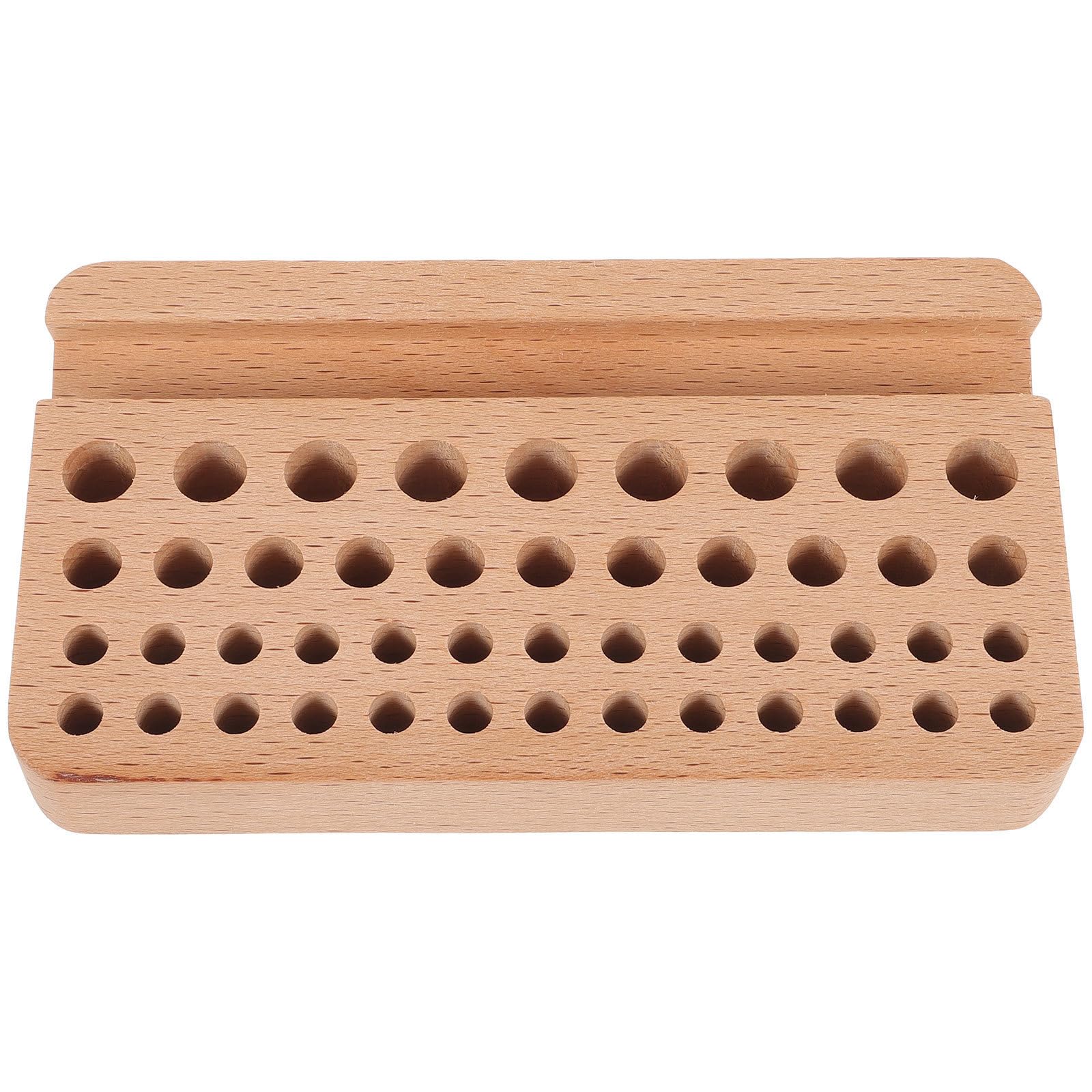 DECHOUS Caja Organizadora para Herramientas de Cuero Diseño de Múltiples Agujeros de Madera Khaki, Soporte para Perforadoras Adecuado para Manualidades DIY y Fácil Mantenimiento