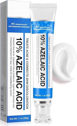 Azelaic Acid Cream for Face - 10% Azelaic Acid Gel For Facial and Skin Care - Acne Cream for Rosacea Reducing Relief Pimple Breakouts Blackhead Pigmentation and Redness