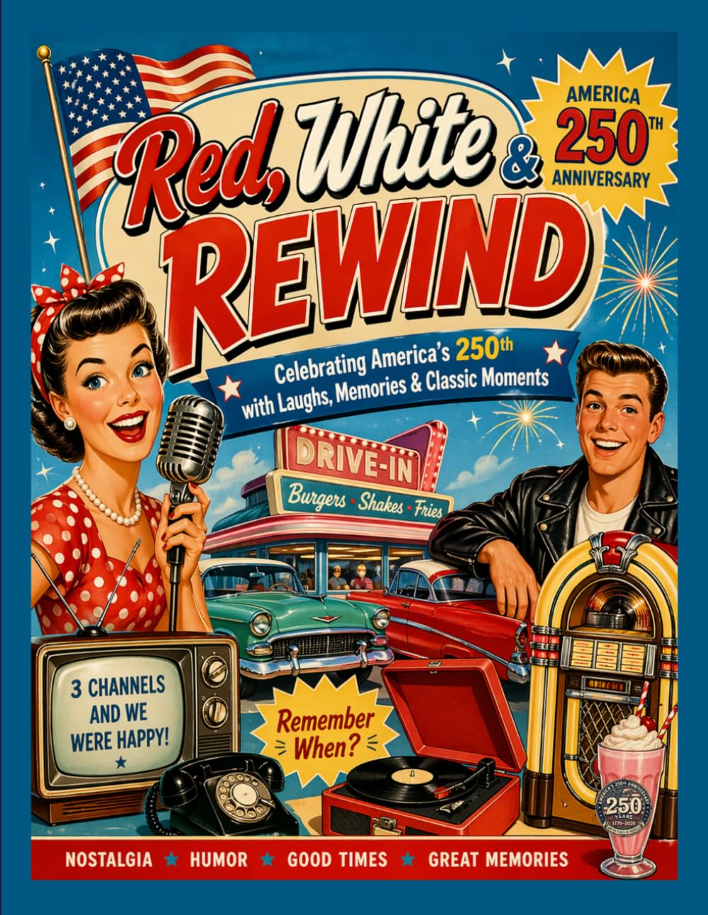 Red, White And Rewind: Celebrating America's 250th Anniversary With Laughs, Memories And Classic Moments(Parody Magazine) (America 250 Nostalgia ... of American Life, Memories, and Culture)