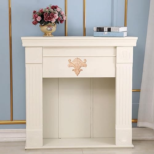 Miniatura 10 de BSYMDH 2 apliques de madera tallados a mano, apliques tallados en madera, sin pintar, decoración para puerta, pared, gabinete, estufa de fuego,