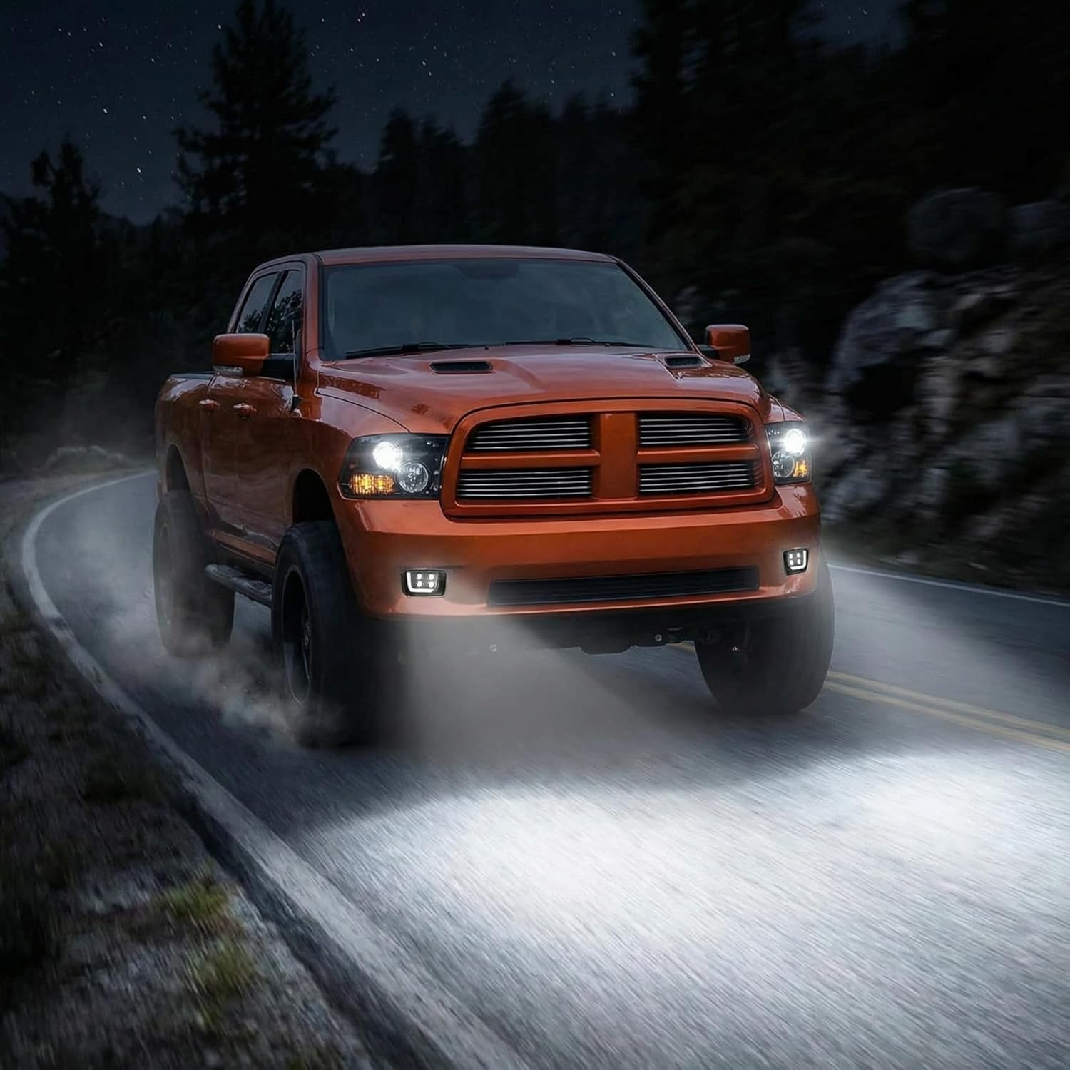 DRFG LED Fog light with Daytime Running Light for Dodge Ram 2009-2012 1500, 2010-2017 2500/3500 Driving Fog Lamps Assembly Pickup Truck