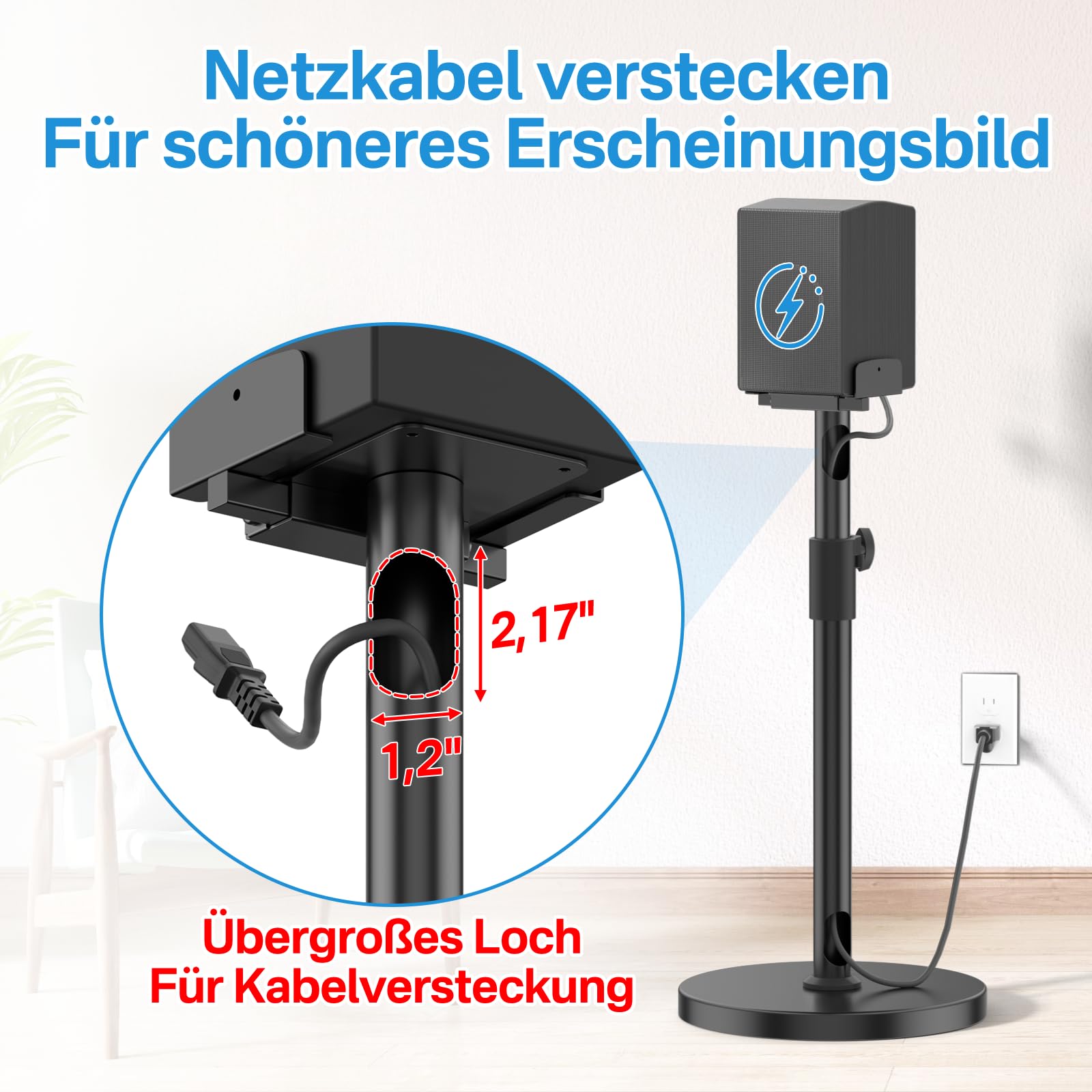 Para stojaków do głośników Samsung HW Rear Speaker, do Q995H/Q995GD/Q995GF/Q930F/Q990D/Q990F, regulacja wysokości 29" – 37,5", Clamping Dual Side Fit 5"-11" Samsung tylny, obciążenie do 30 funtów