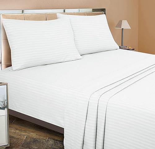 Vista 11 de Juego de sábanas de 6 piezas, 400 hilos y hotel, acabado satinado, sábana bajera ajustable de 12 a 14 pulgadas de profundidad, 100% algodón egipcio