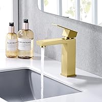 Vista 2 de sumerain Brushed Gold Bathroom Sink Faucet Single Hole Vanity Faucet Stainless Steel Oro cepillado