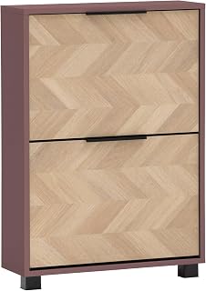 Schildmeyer Schuhschrank Schuhkipper Piazza 160855, Mauve/Fischgräten Dekor, 59,8 x 19,5 x 85,7 cm, platzsparend durch geringe Tiefe