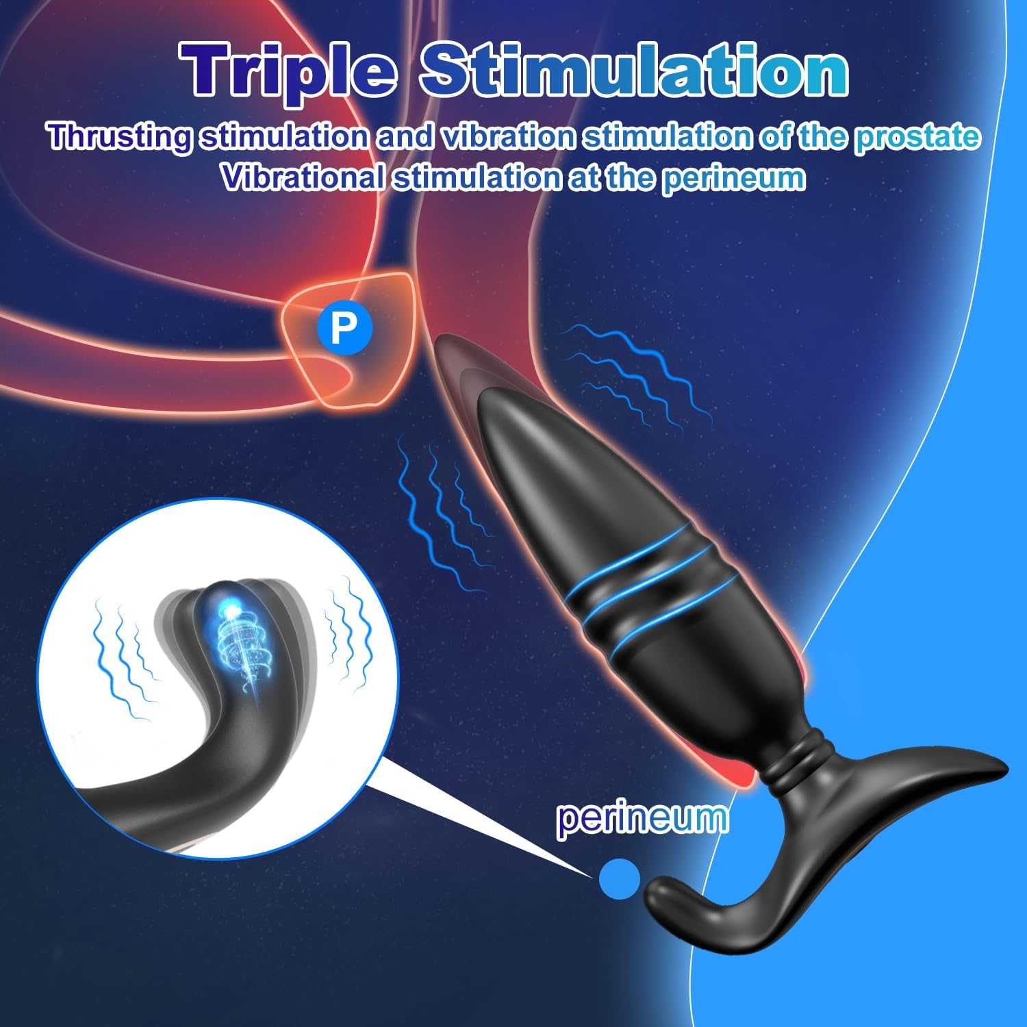 3 EN 1 Plug Anal Vibradorador Hombre Juguetes Sexuales, Vibrador Estimulador de Anales Masculinos con 9 Modos Giratorios & Vibratorios, Vibradorador Mujer Mando Juguetes Eróticos para Pareja Sexuales