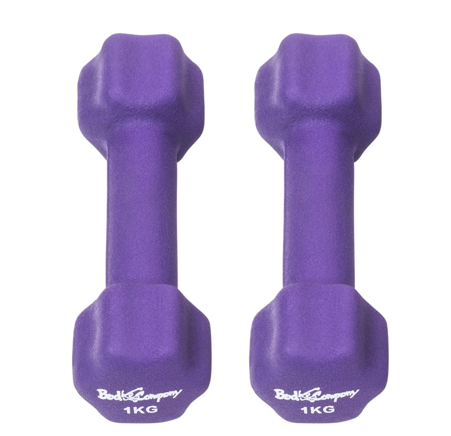 Bad Company Neoprenowe hantle do aerobiku, gimnastyki i fitnessu, 2 x 0,5 kg + 2 x 1 kg + 2 x 1,5 kg + 2 x 2 kg