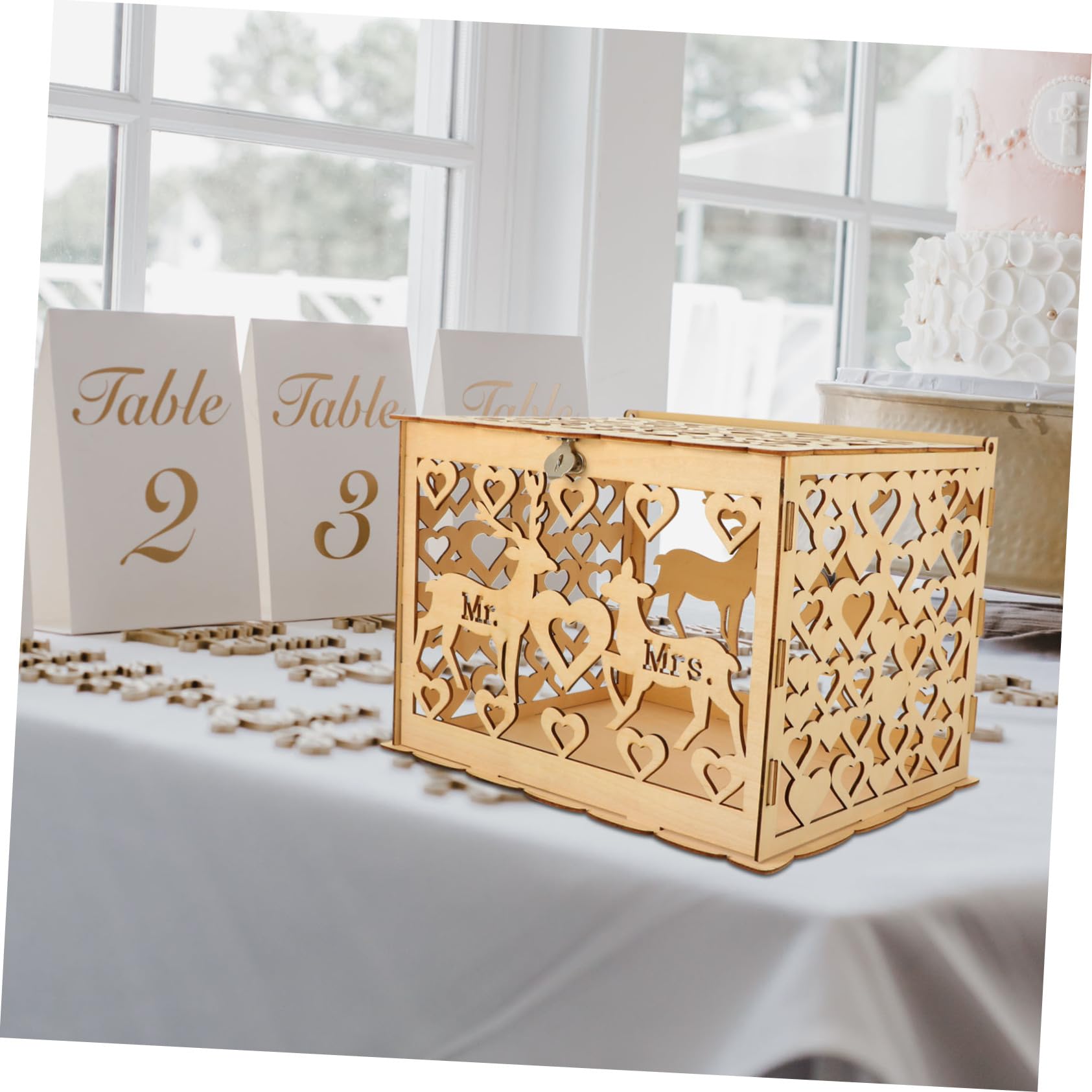 Caja De Madera Rústica Para Tarjetas De Boda – Ideal Para Sobres, Regalos Y Dinero