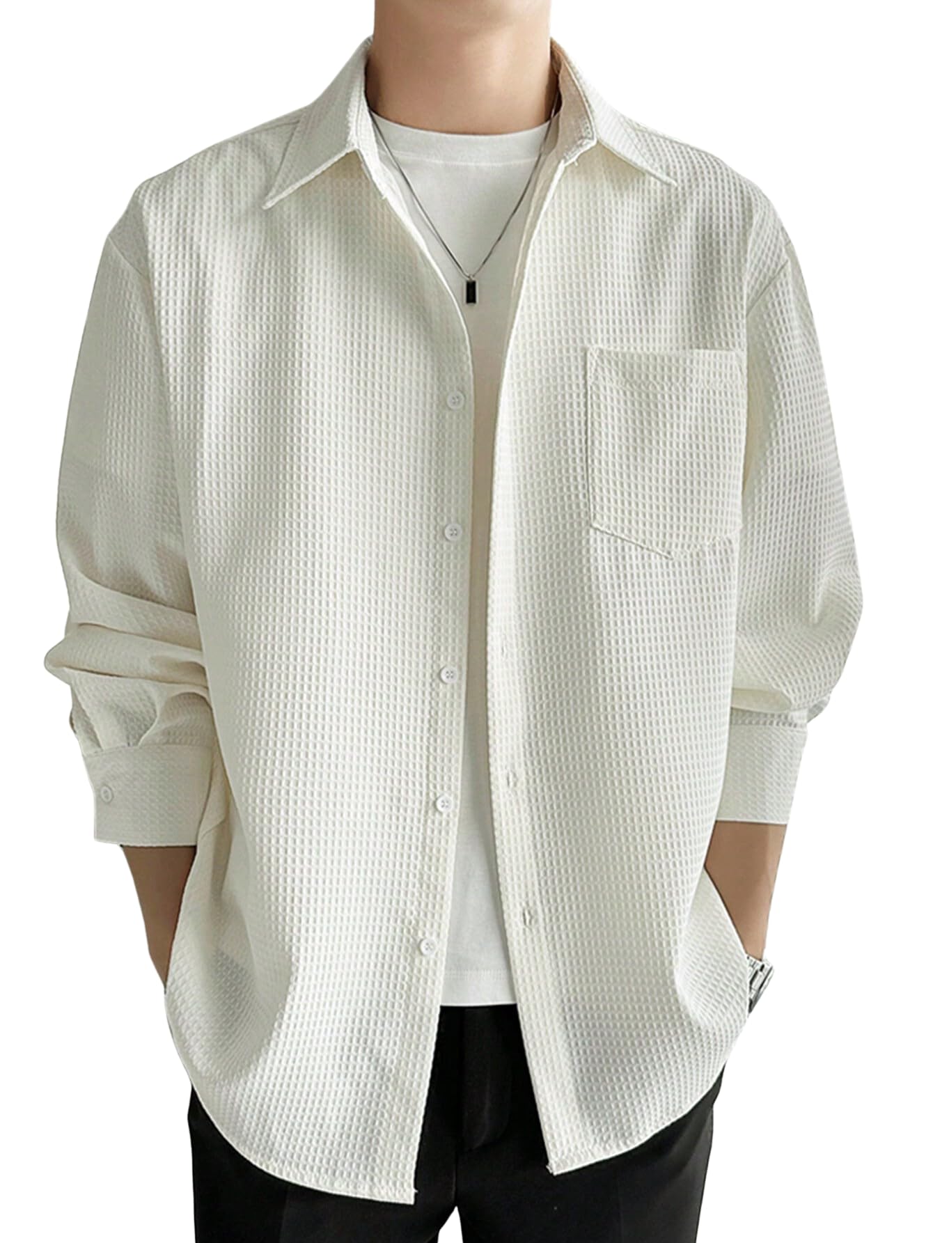Leriya Fashion Textured Shirts for Men || Casual Shirt for Men || Shirt for Men|| Men Stylish Shirt || Men Fancy Shirt || Men Full Sleeve Shirt || Plain Shirts for Men (X-Small, White) (B0CM112JDG) Amazon Price History, Amazon Price Tracker