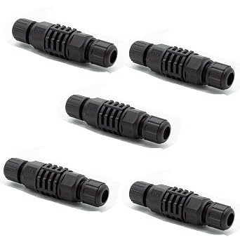 5 pcs RJ45 Waterproof CAT6/CAT5E/CAT5 Connector, Ethernet LAN Cable Twin-Head Outdoor Coupler Adapter Female to Female