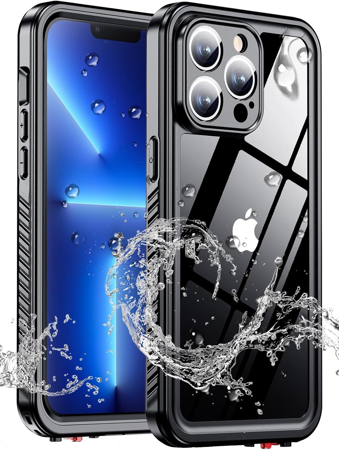 for iPhone 17 pro max case Waterproof,[IPX8 Underwater Case][Full Body Shockproof &15FT Military Dropproof][Built-in Screen Protector][Dustproof]Clear Sound for iPhone17 pro max case 6.9 inch-Black