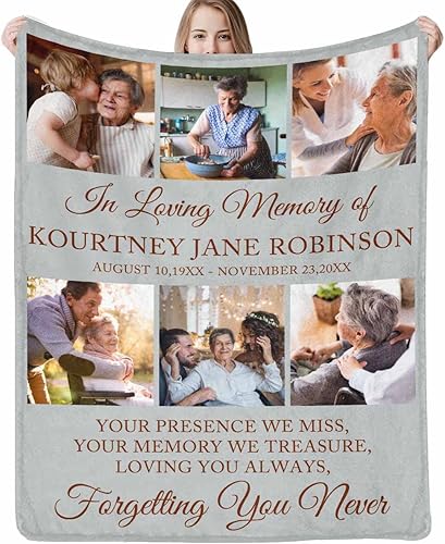 Manta personalizada regalo conmemorativo con texto fotográfico fabricada en Estados Unidos, manta personalizada con mis propias imágenes para