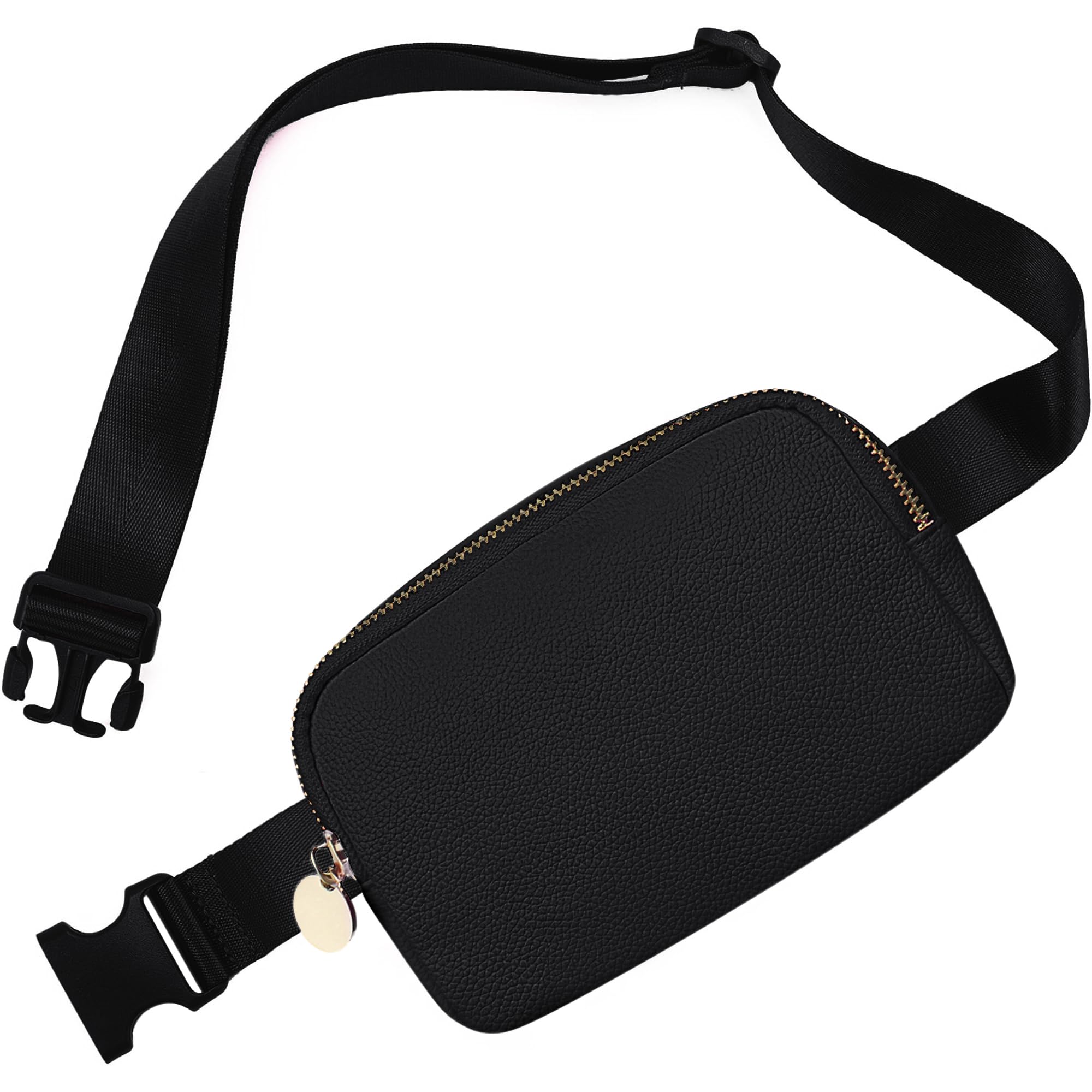 Leather Belt Bag for Women – Black Leather Fanny Pack Crossbody, Everyday Belt Bag, Waist Pack, Women’s Fanny Pack, Crossbody Fanny Packs for Women,