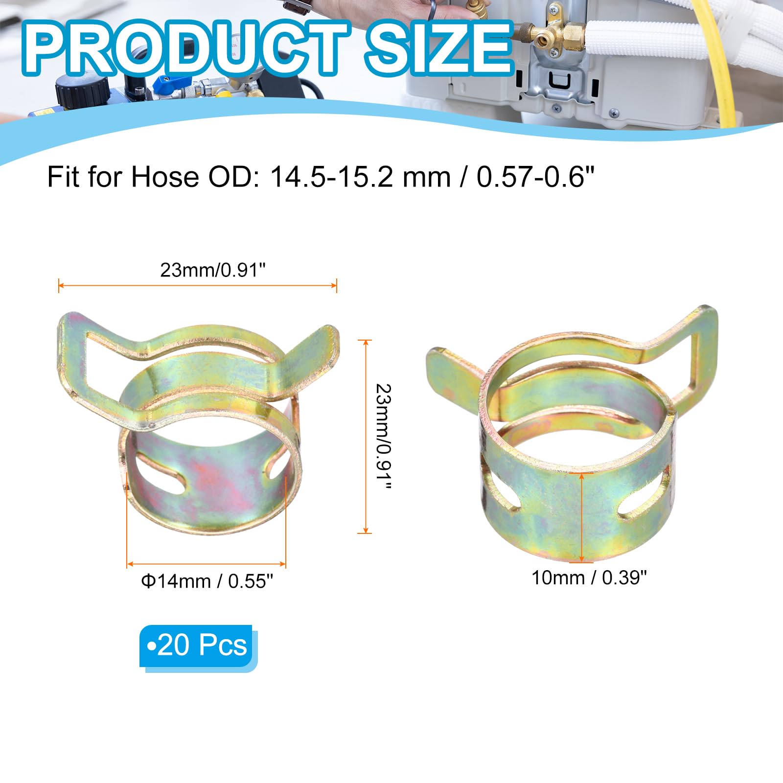PATIKIL Spring Band Hose Clamps for 14.5-15.2mm OD Hose - Image 2