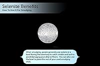 Vista 4 de SOUL STICKS Placa de carga redonda de cristal de selenita para manchas, curación y recarga de cristales Estación de carga de cristal pulido