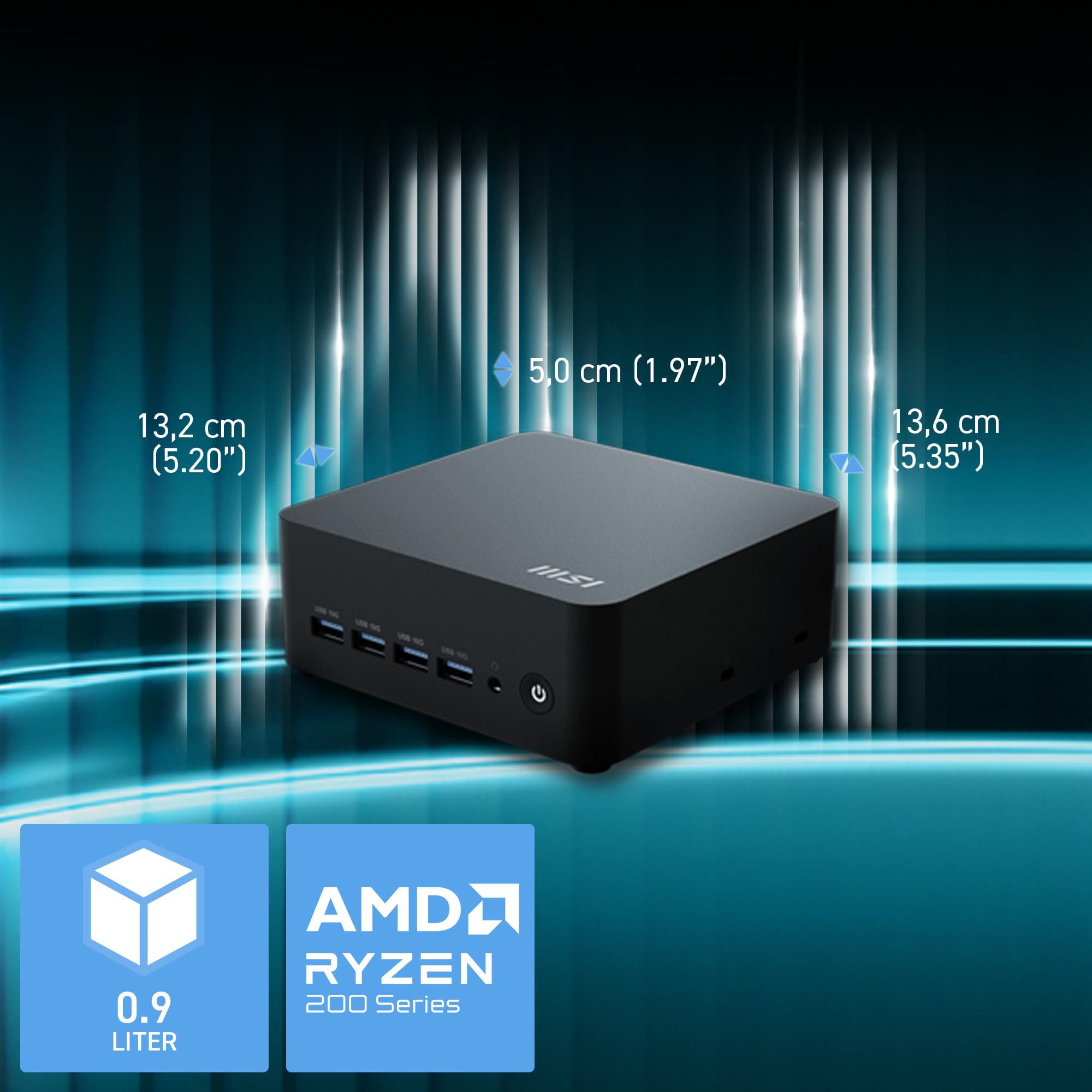 MSI Cubi Z 8M-031XAT Mini PC AMD Ryzen 7 255 16 Go/512 Go