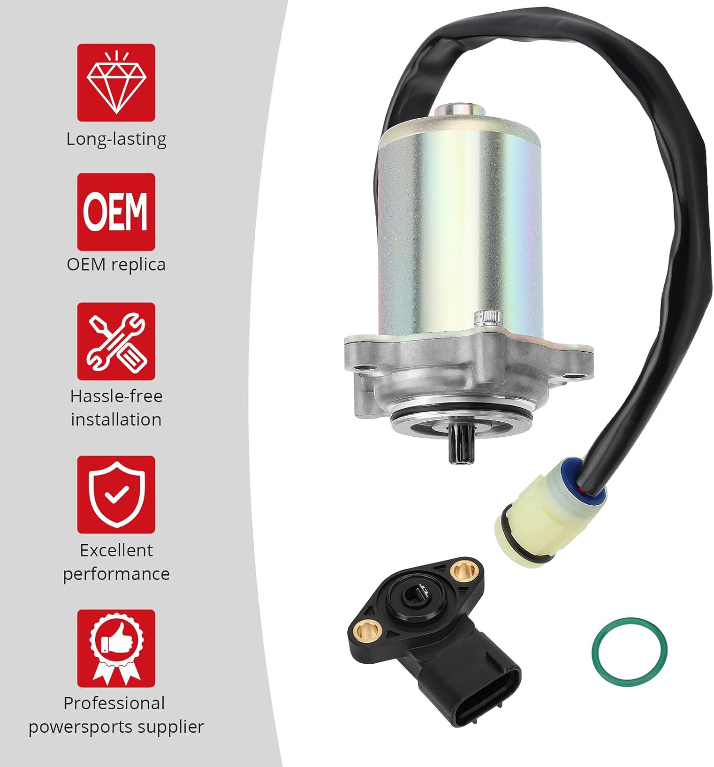 JAVIK Power Shift Control Motor &Angle Sensor Compatible with Honda Recon 250 ES TRX250TE 2002-2023，OEM#31300-HM8-A51 38800-HP0-A11