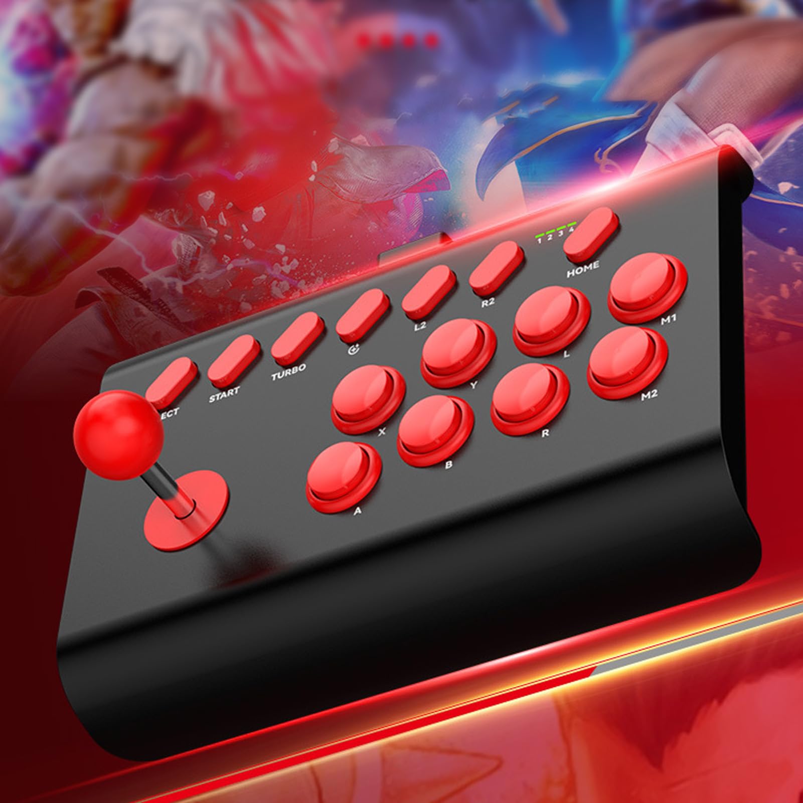 Tastiera per Giochi di Combattimento Tastiera Classica Antiscivolo con Regolazione della velocità Regolabile Joystick per Giochi di Combattimento per Interruttore (BLACK)