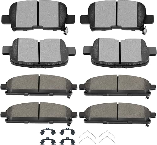 SCITOO D855 D865 Juego de pastillas de freno delanteras semimetálicas y traseras de cerámica de repuesto para Acura MDX 2003-2006