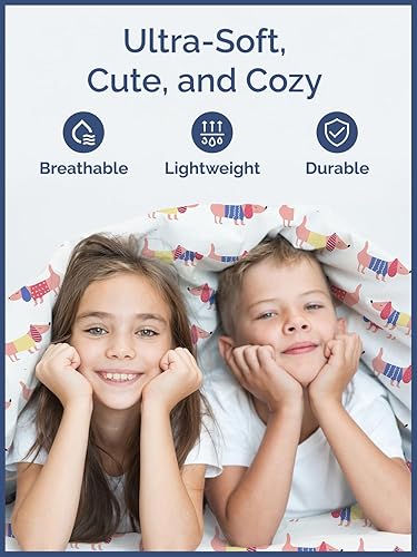 Miniatura 3 de CGK Juego de sábanas matrimonial, 4 piezas, para niños, niñas, adolescentes, de perros, esquinas de bolsillos profundos de fácil ajuste,