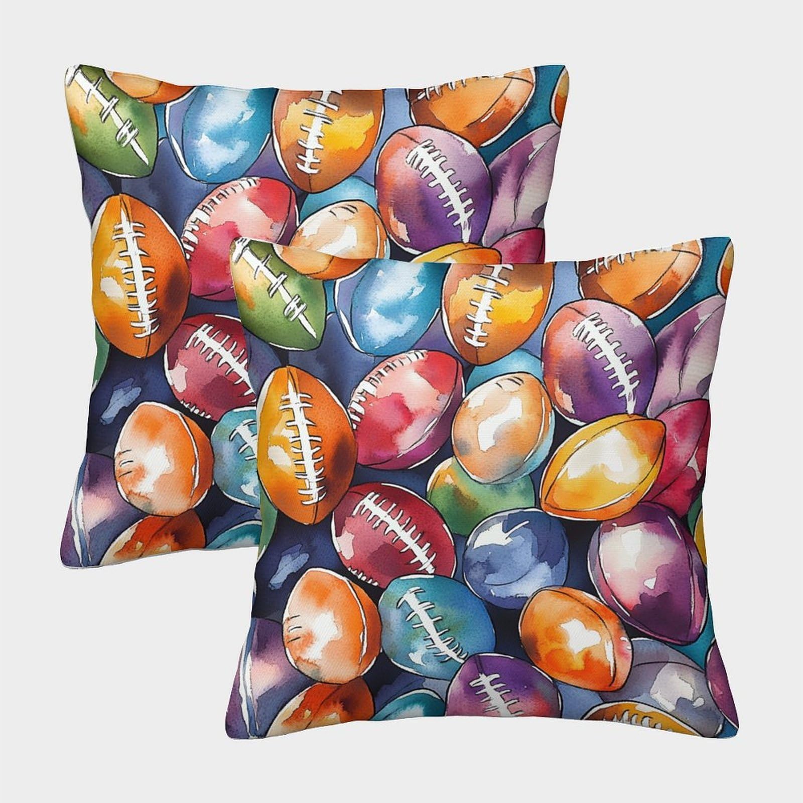 QFVANSIYO Vivid Football 3D Printed Microfiber Pillowcase Bedroom Decor Football Pillow Cover Suitable for All Ages Soft Breathable 40x40cm