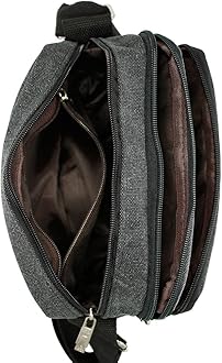 GEARONIC TM Men Vintage Crossbody Canvas Messenger Shoulder Bag Hiking Military Travel Satchel