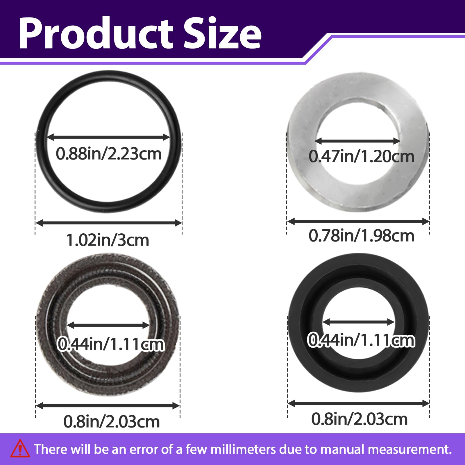 16pcs 7105742 Rondella di Pressione Guarnizione Olio per Simpson, Kit O-Ring Rondella a Bassa e Alta Pressione Adatto per 530001,530002,530008,530009,530016,530028,530030