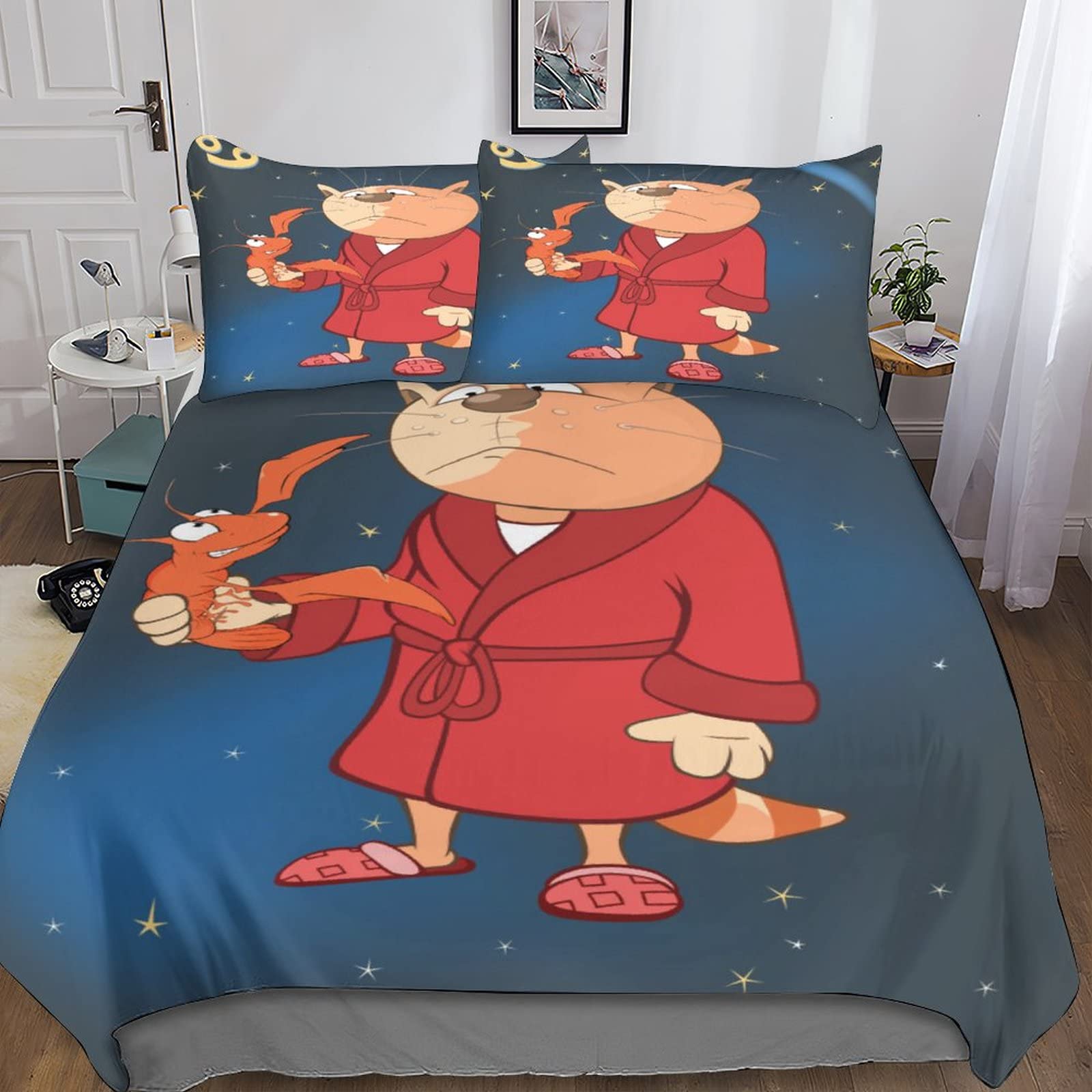 Housse de couette 3D respirante 220x240cm en microfibre avec fermeture éclair