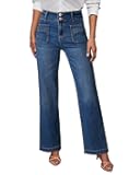 Women's Wide Leg Jeans High Waisted Tummy Control Stretchy Pockets Front Straight Leg Jeans
