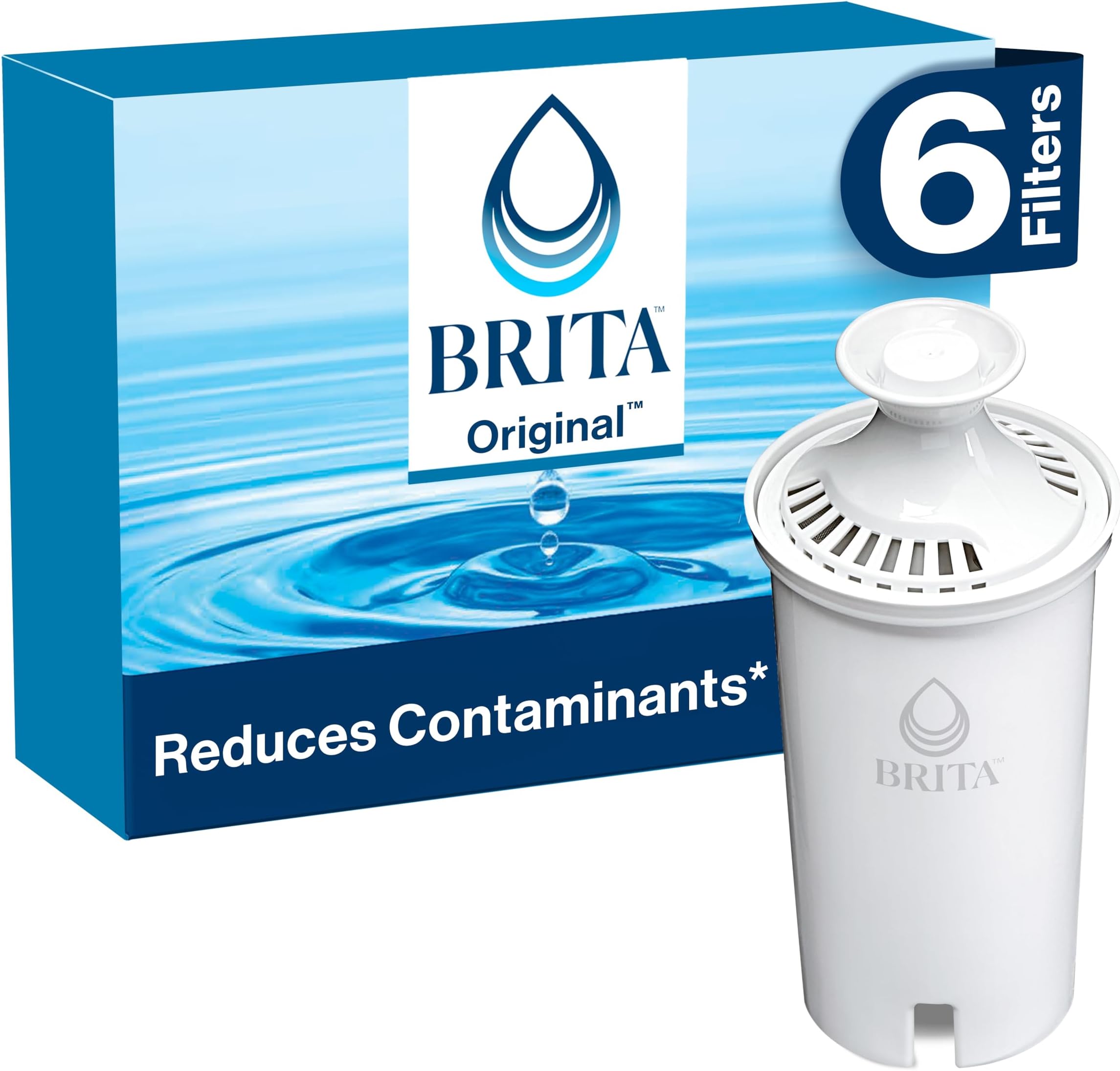 Yuandidu 71048 35557 Brita Water Pitcher Replacement Filters, White-6 pk, kkk, 6ct