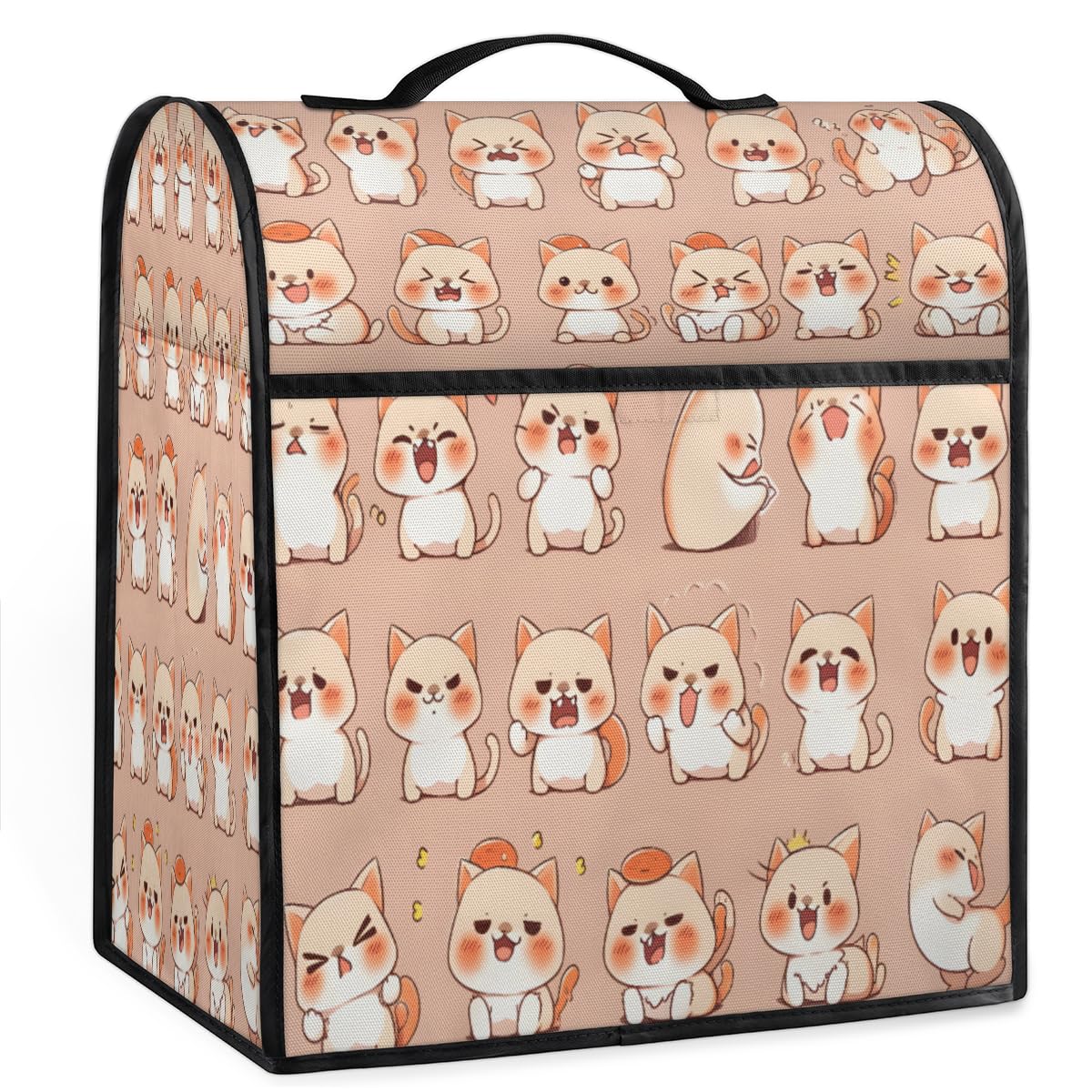 Coffee Maker Cover Cute Cat Pattern Kitchen Appliance Covers Small Appliance Covers Blender Cover Juicer Cover Dust Covers for Kitchen Appliances with Top Handle and Pockets,Washable,C441