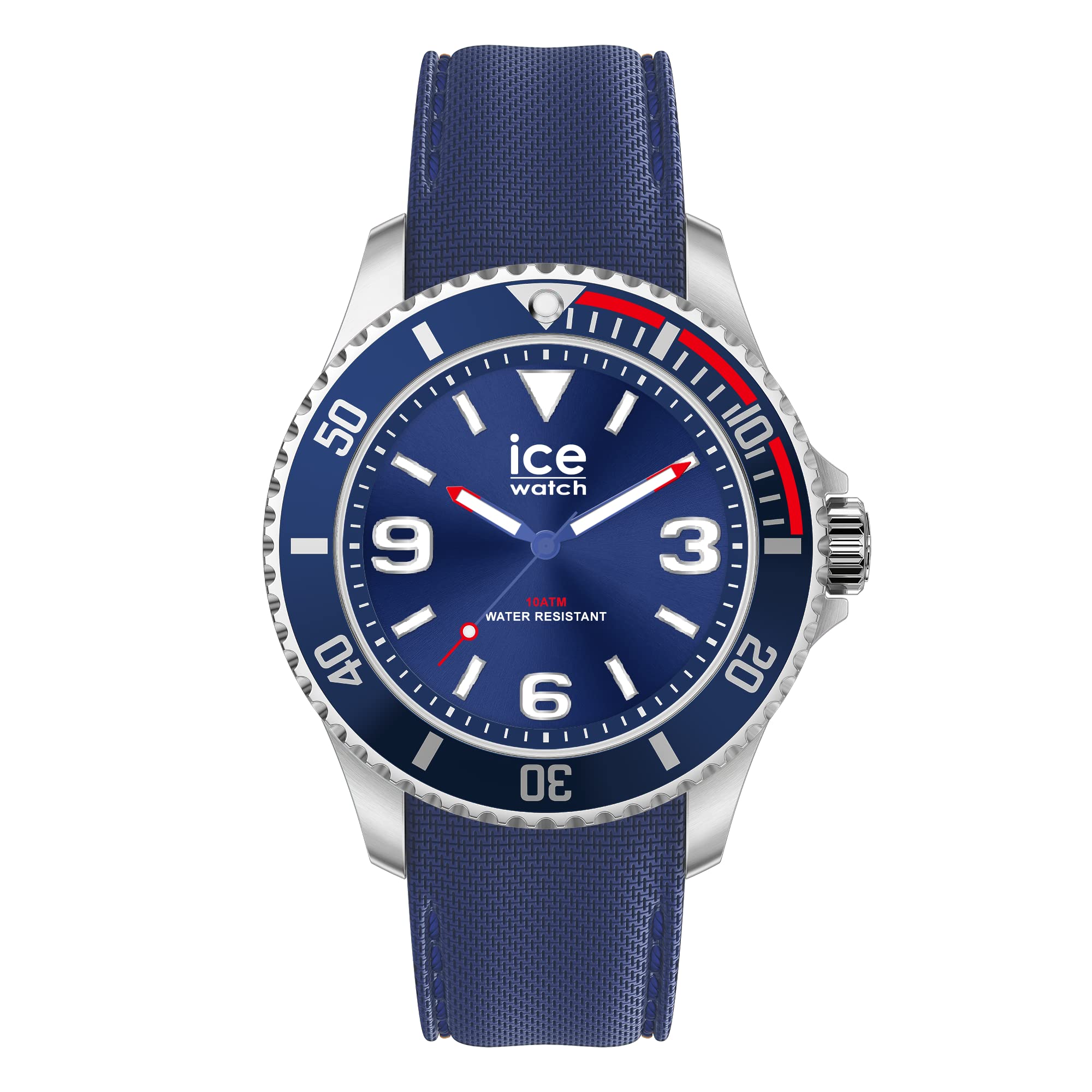Ice Watchice Steel Blue Red Racing Mens Wristwatch With Silicon